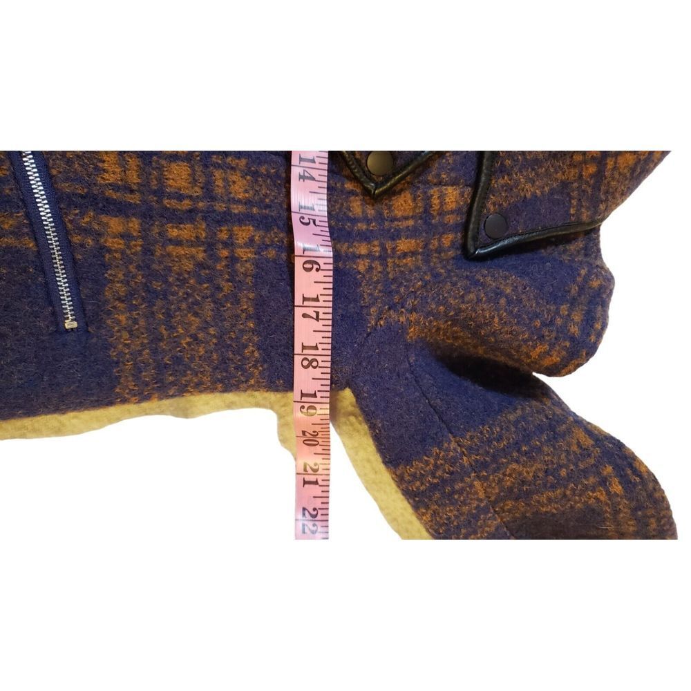 NWT Cut 25 Byzantium Plaid Crop Wool Leather Trim Jacket Zip Pocket S Orig. $550 - Picture 15 of 16